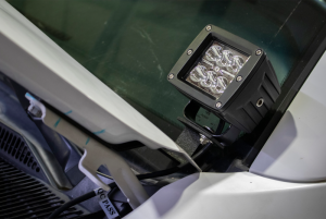 Toyota Tacoma Mounting Brackets - Fishbone Offroad - Auxiliary Light Mounting - Black Powder Coated - `05-`15